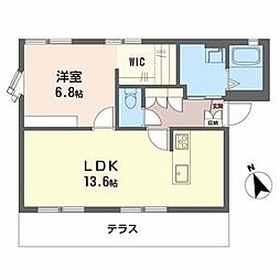 ハイツ神和 1LDKの間取図画像