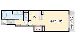 アンジェリカ2 ワンルームの間取図画像