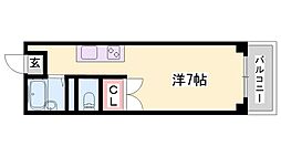 Kハウス ワンルームの間取図画像