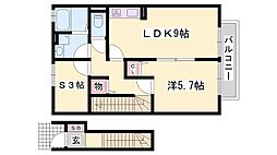 ヴァルトzwei 1SLDKの間取図画像