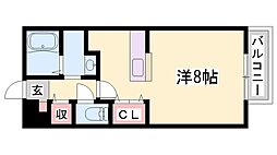 コンフォートテクノ2B棟 1Kの間取図画像