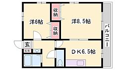ライラック 2DKの間取図画像