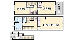 アルメールM 2LDKの間取図画像
