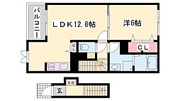 カプリスコートベース3 1LDKの間取図画像