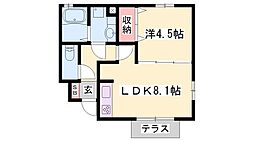 アインスコート 1LDKの間取図画像