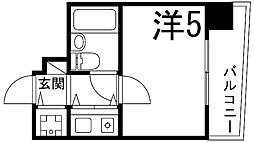 朝日プラザサウスコア姫路 ワンルームの間取図画像