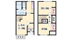 メゾンレリア 2LDKの間取図画像