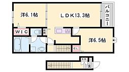 メルヴェイユB 2LDKの間取図画像