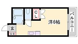 サンドミトリー ワンルームの間取図画像