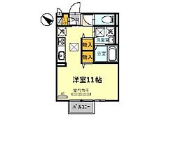 セジュール天満 1Kの間取図画像