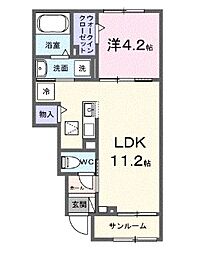 カーサ セレーナ F 1LDKの間取図画像