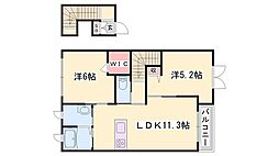 エクセレンテうれしの 1LDKの間取図画像