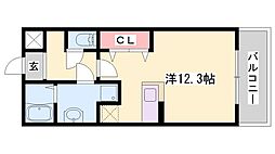 ラフィネコート ワンルームの間取図画像