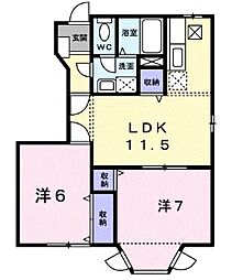 ピュール・ロジュマン 2LDKの間取図画像