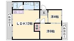 Iマンション 2LDKの間取図画像