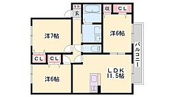 ルミノーゾ網干 3LDKの間取図画像