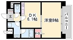 メゾンハピネス2 1DKの間取図画像