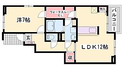 サンセール6 1LDKの間取図画像