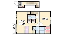 ソレアード2 1LDKの間取図画像