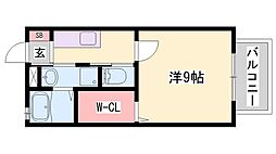コンフォートテクノ3 1Kの間取図画像