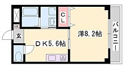 ヴァンクレール1 1DKの間取図画像