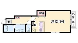 マーカスA ワンルームの間取図画像
