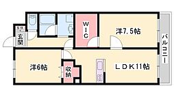 ジョイタウン 2LDKの間取図画像