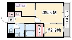 マジェスティーコート 2Kの間取図画像