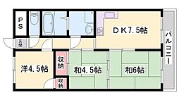 リープラス滝野社 3DKの間取図画像