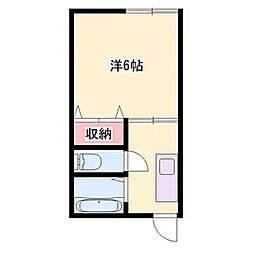 アクティ峠 ワンルームの間取図画像
