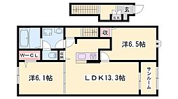 アイルー2 1LDKの間取図画像