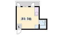 ヒルハイツB棟 ワンルームの間取図画像