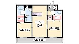 シャーメゾン田寺東 2LDKの間取図画像