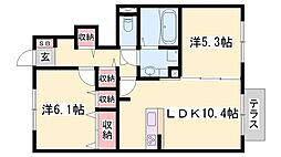 リュミエールm&yB 2LDKの間取図画像