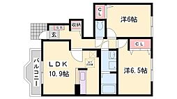 カンボ・M,H 2LDKの間取図画像