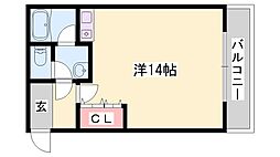 アネスティ七番館 ワンルームの間取図画像