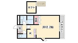 アシュランス ワンルームの間取図画像