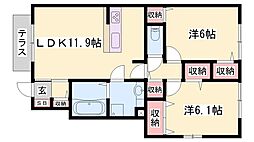 リュミエールm&yA 2LDKの間取図画像