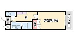 ダンデライオン 1Kの間取図画像