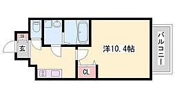 インタービレッジ土山二番館 1Kの間取図画像
