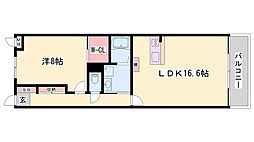 キャッスルコート龍野町 1LDKの間取図画像
