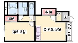 レコルテ 1DKの間取図画像