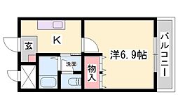 ビレッジ熊見 1Kの間取図画像