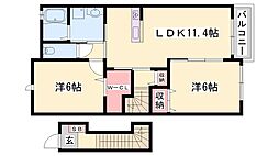 シン.シン.ハウスC 2LDKの間取図画像