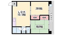リノGrandBelle姫路 2LDKの間取図画像