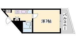プレアール姫路山吹 1Kの間取図画像
