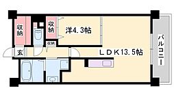 THEMUSE駅南 1LDKの間取図画像