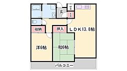 フレンドM東山 2LDKの間取図画像