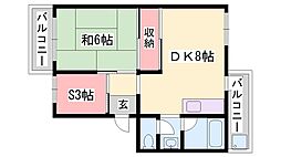 銀の馬車道壱番館 2階1SDKの間取り
