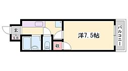ハイメゾン緑が丘 1Kの間取図画像